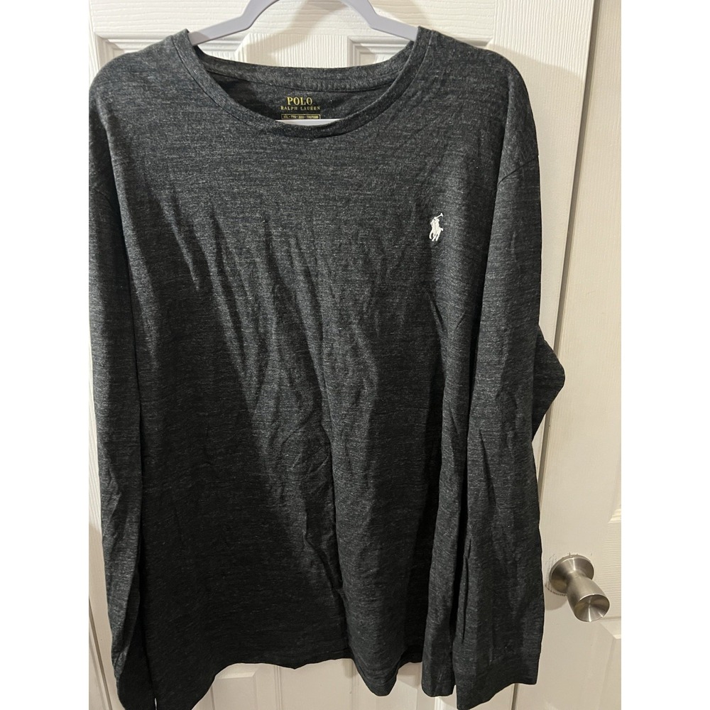 Polo by Ralph Lauren‎ Mens Long Sleeve Crew Neck T-Shirt Size XXL Black Heather